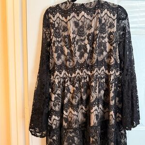 Elegant Black Lace Dress EUC